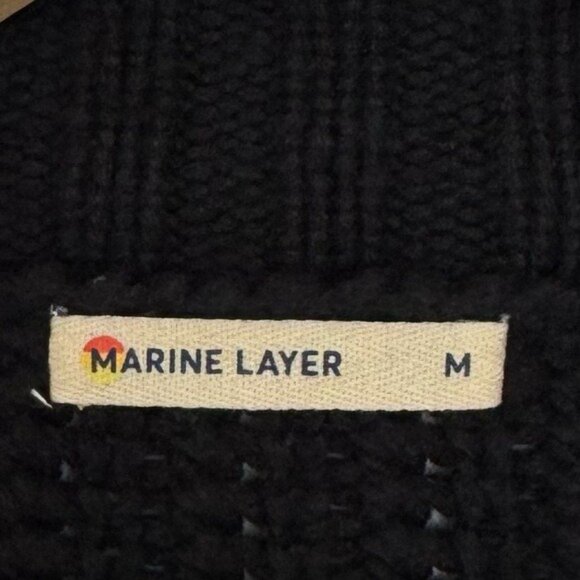 Marine Layer Open Front Cardigan Size Medium Merino Wool Blend in Autumn Brown - Picture 4 of 13